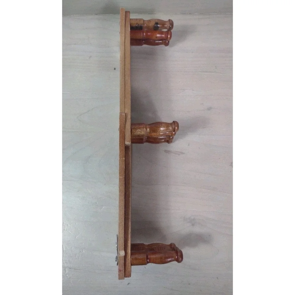 Vintage Wood Accordion Folding Peg Rack 10 Hook Expandable Wall Mug Hat Jewelry